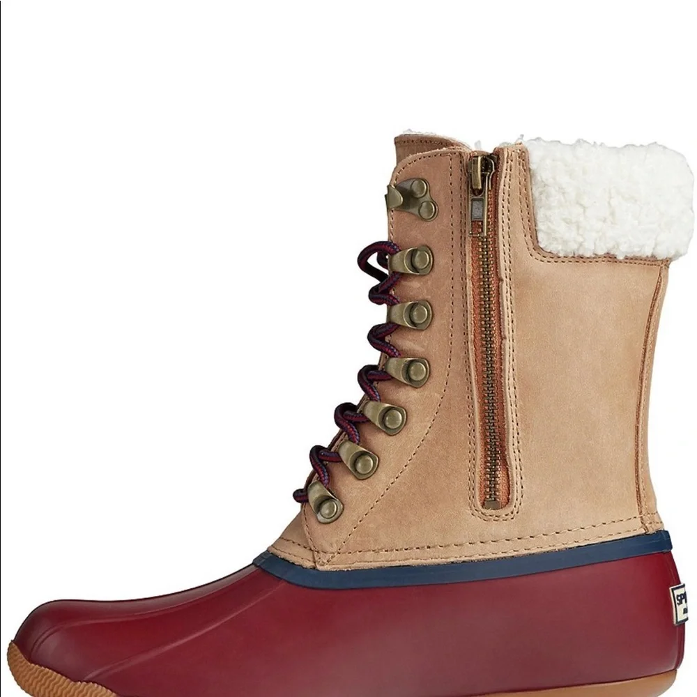 NWT Sperry Saltwater Tall Leather Cozy Duck Boots‎